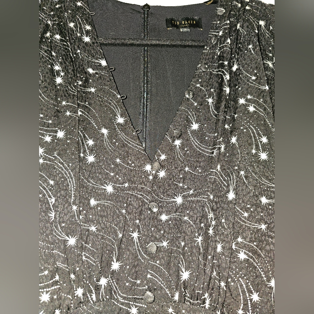 TED BAKER  Gemmi long sleeved mini dress With Stars Ted Sz 3, US Sz 8 - Picture 8 of 10